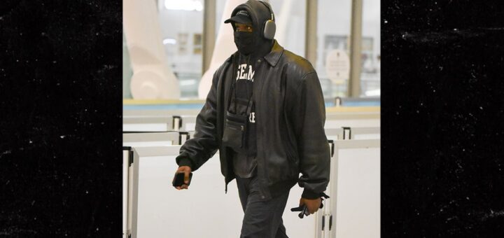 Kanye West traversant l’aéroport comme un simple Joe