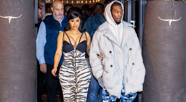 La robe zébrée plongeante de Cardi B à Paris – Photos – Hollywood Life