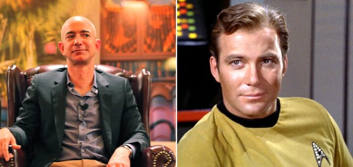 William Shatner s’envole sur la fusée de Jeff Bezos :