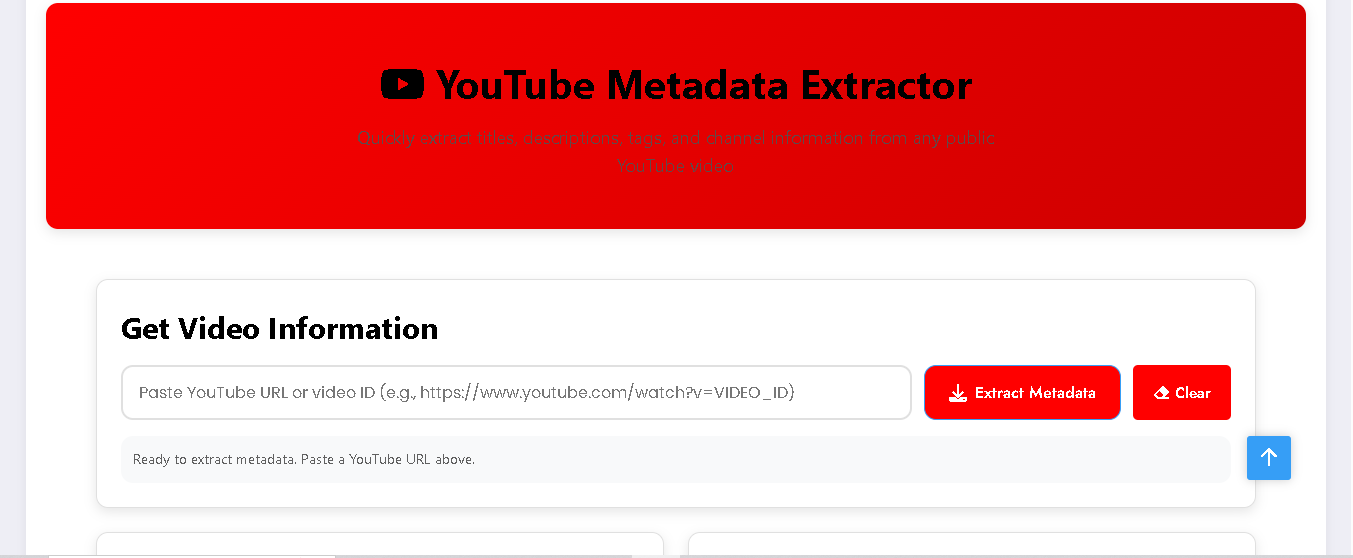 YouTube Metadata Fetcher Tool
