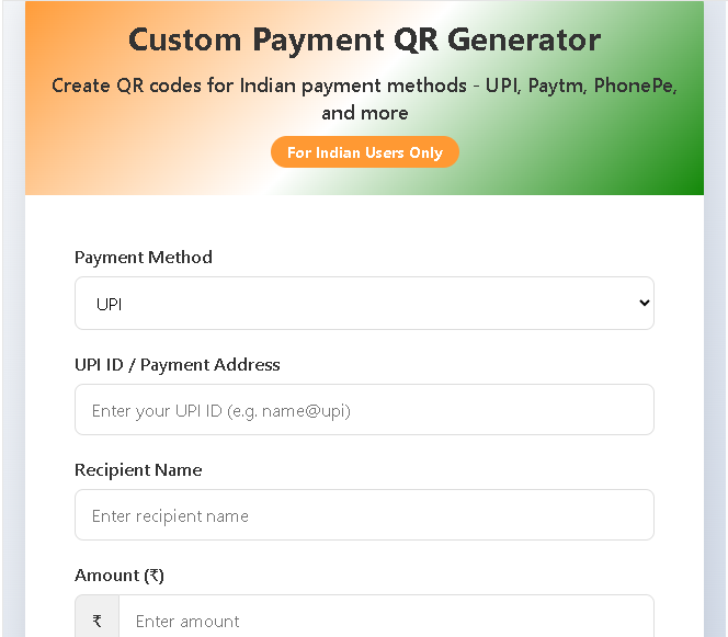 Custom Payment QR Generator