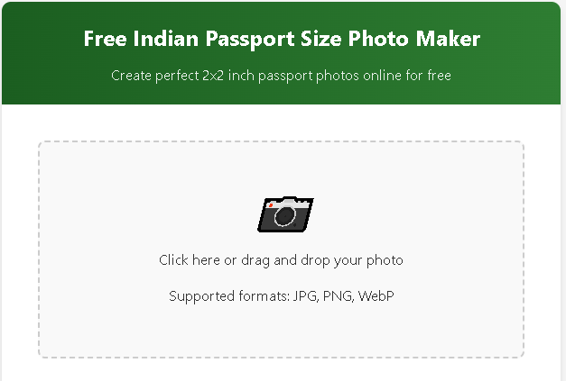 indian passport size photo maker online free