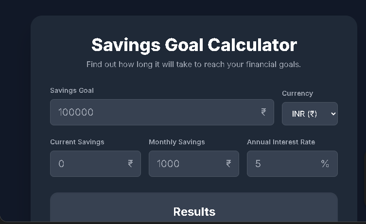 Savings Goal Calculator