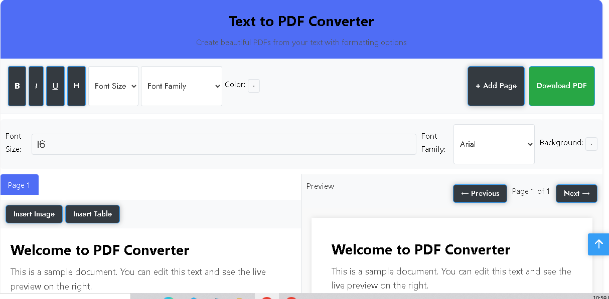 text to pdf