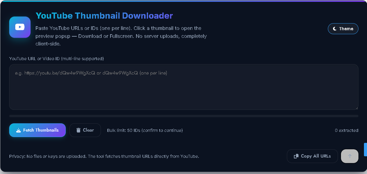 YouTube Thumbnail Extractor